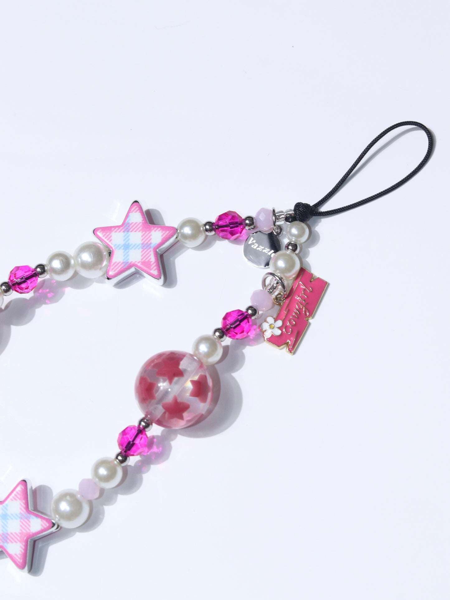 粉色復古浮誇牛仔風手機吊飾 Pink Old Fashion Phone Charm