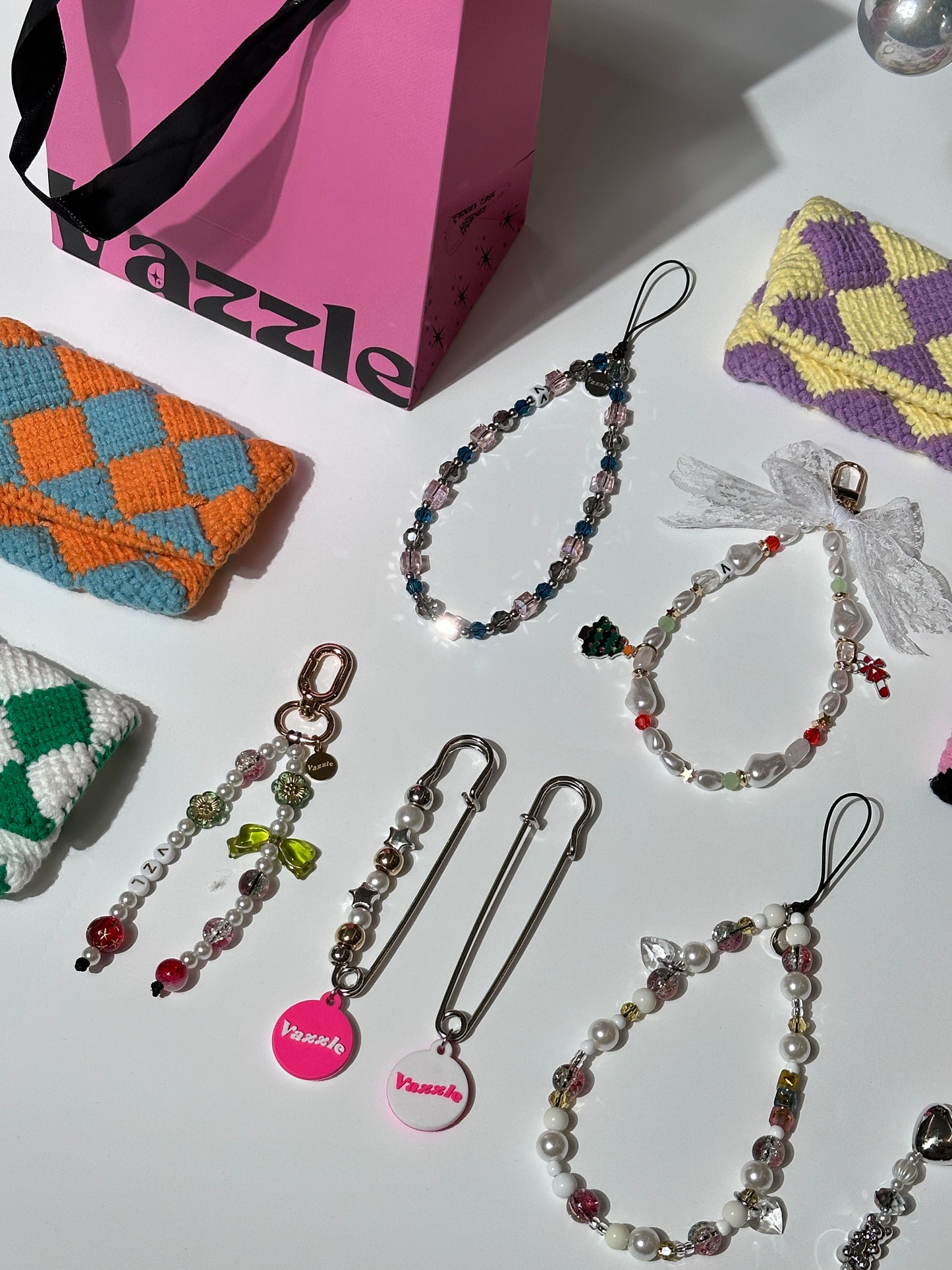 Crystal Frost Phone Charm 高級水晶色手機吊飾- 孔雀藍粉