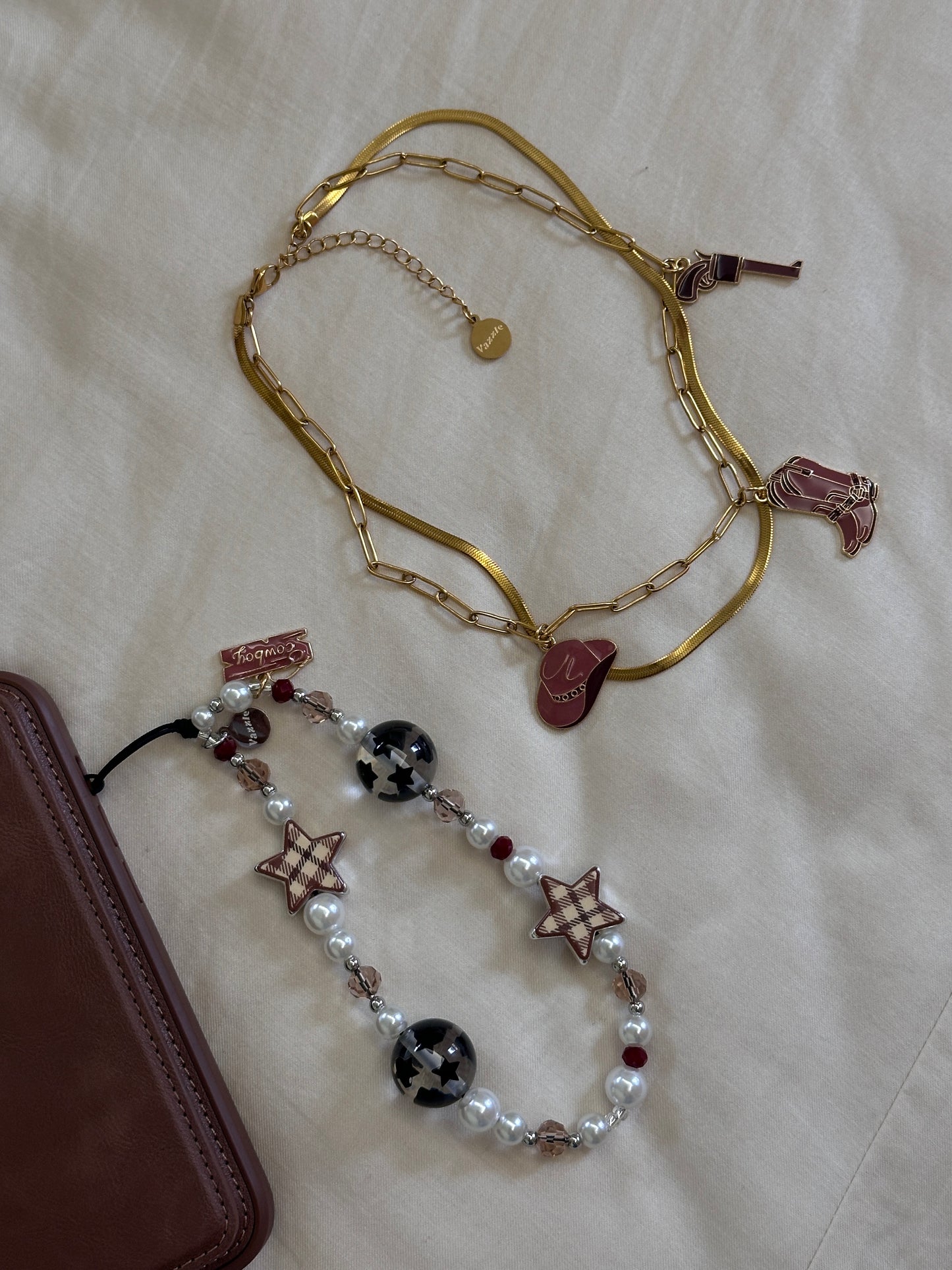 棕色復古浮誇牛仔風手機吊飾 Brown Old Fashion Phone Charm