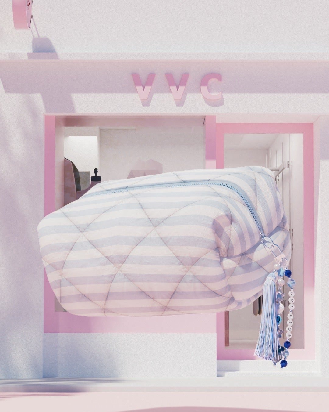 【VVC聯名】藍色化妝包+流蘇吊飾 GRL GLOW Charm