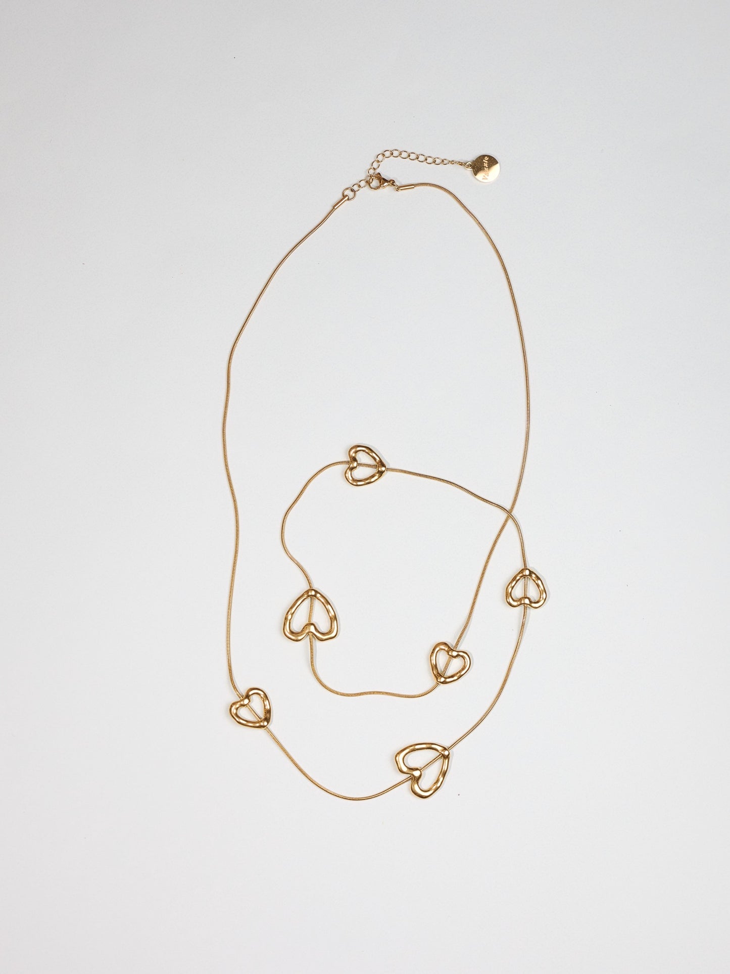 3秒戴上金色愛心長項鍊 3 Sec Quick Love  Gold Necklace