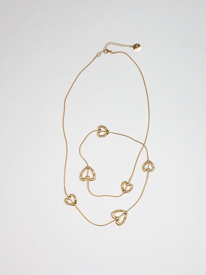 3秒戴上金色愛心長項鍊 3 Sec Quick Love  Gold Necklace