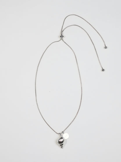 手殘救星銀色海螺伸縮項鍊 Lazy Luxe  Silver Necklace