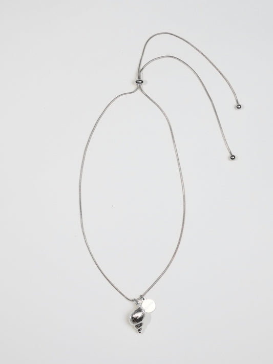 手殘救星銀色海螺伸縮項鍊 Lazy Luxe  Silver Necklace