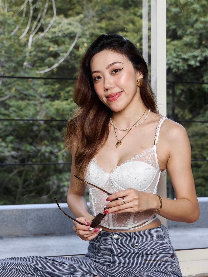 [Uni9m聯名款] 法式無鋼圈魔法收腰馬甲泳裝（附淡水珍珠肩帶鏈）