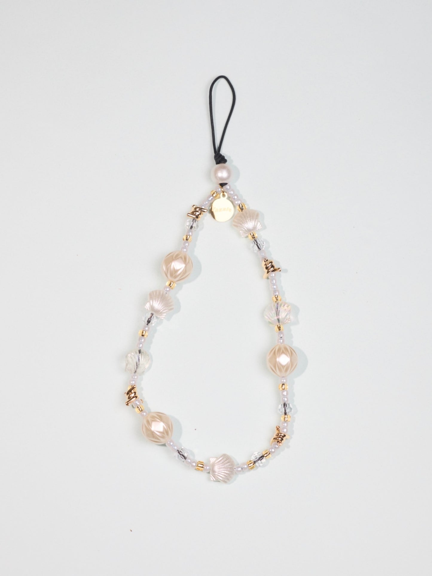 白金旋轉k金珠殼手機鏈 Glow Nude Phone Charm