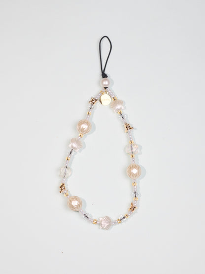 白金旋轉k金珠殼手機鏈 Glow Nude Phone Charm