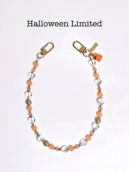 【萬聖限定】橘白水晶愛心鑽球吊飾 Halloween Orange Crystal Charm