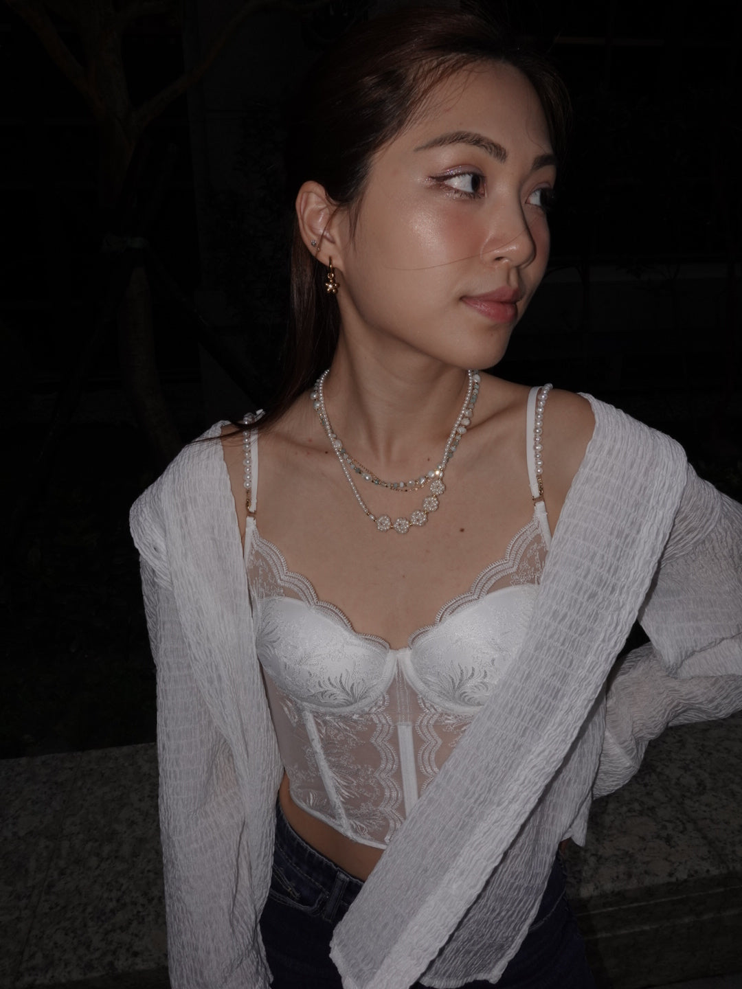 [Uni9m聯名款] 法式無鋼圈魔法收腰馬甲泳裝（附淡水珍珠肩帶鏈）