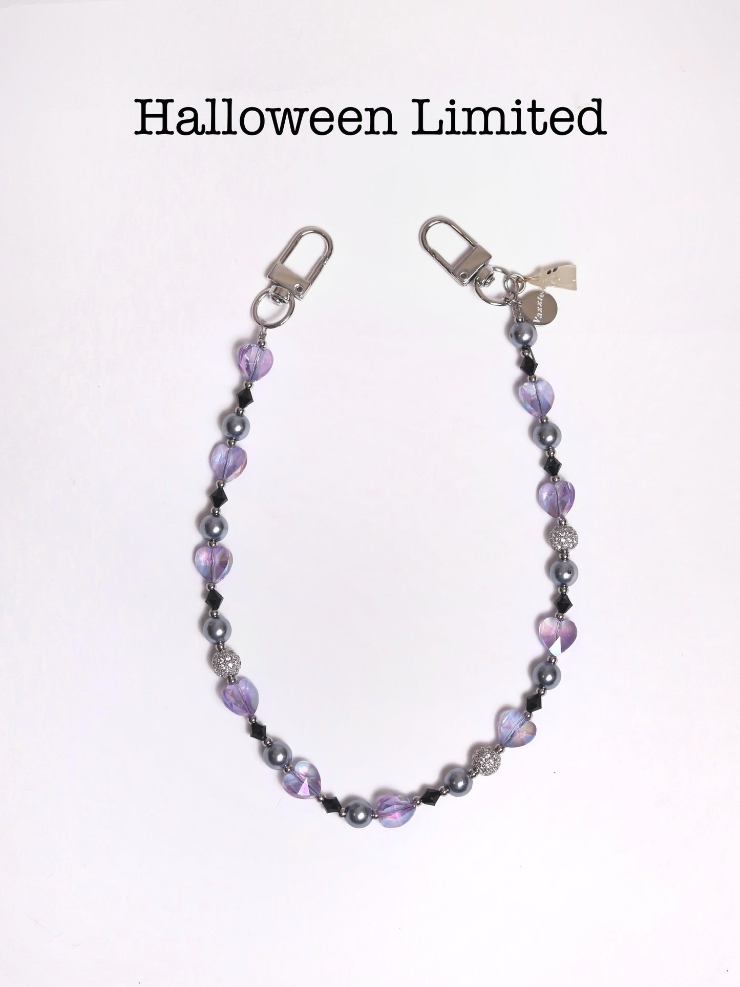 【萬聖限定】紫黑水晶愛心鑽球吊飾 Halloween Purple Crystal Charm