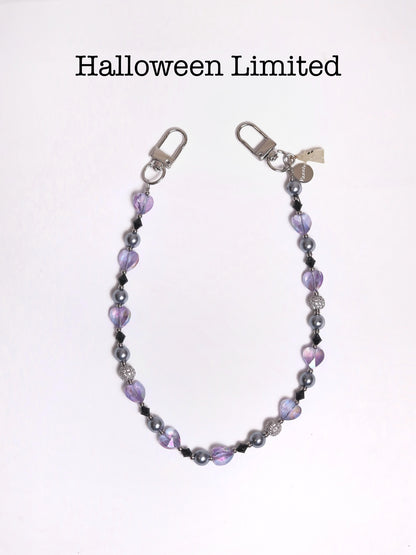 【萬聖限定】紫黑水晶愛心鑽球吊飾 Halloween Purple Crystal Charm