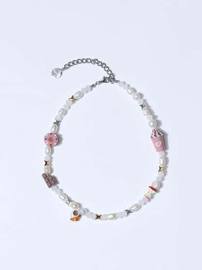 牛仔女孩的甜點淡水珍珠項鍊 Girl Wants Some Sweets Pearl Necklace