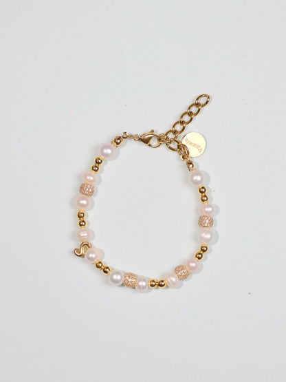 訂製金字母鋯石珍珠手環 Custom Gold Silver Diamond Bracelet