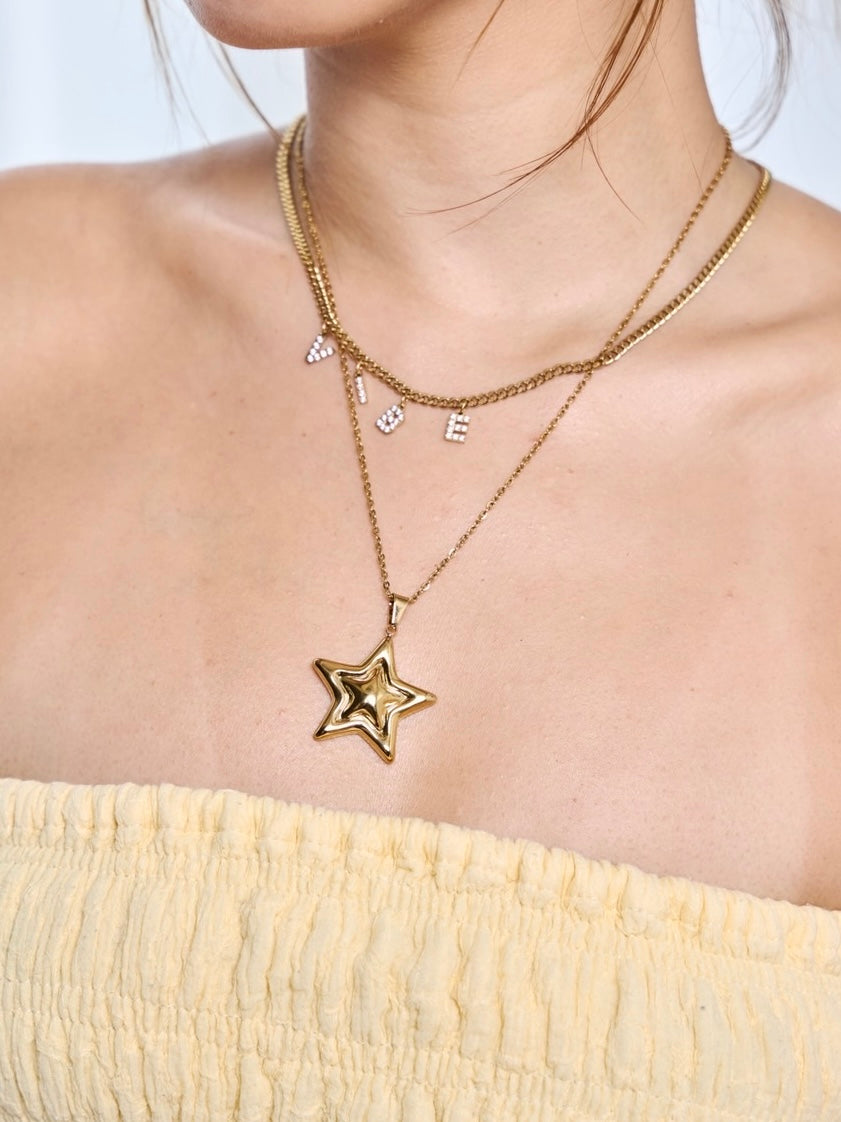 客製化英文帶鑽字母項鍊 Custom Diamond Letter Gold Necklace