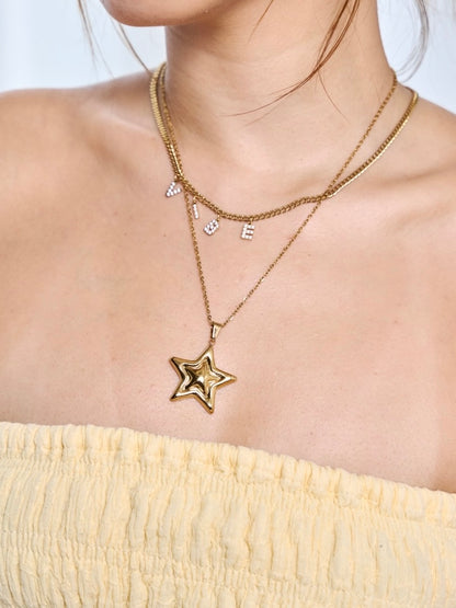 客製化英文帶鑽字母項鍊 Custom Diamond Letter Gold Necklace