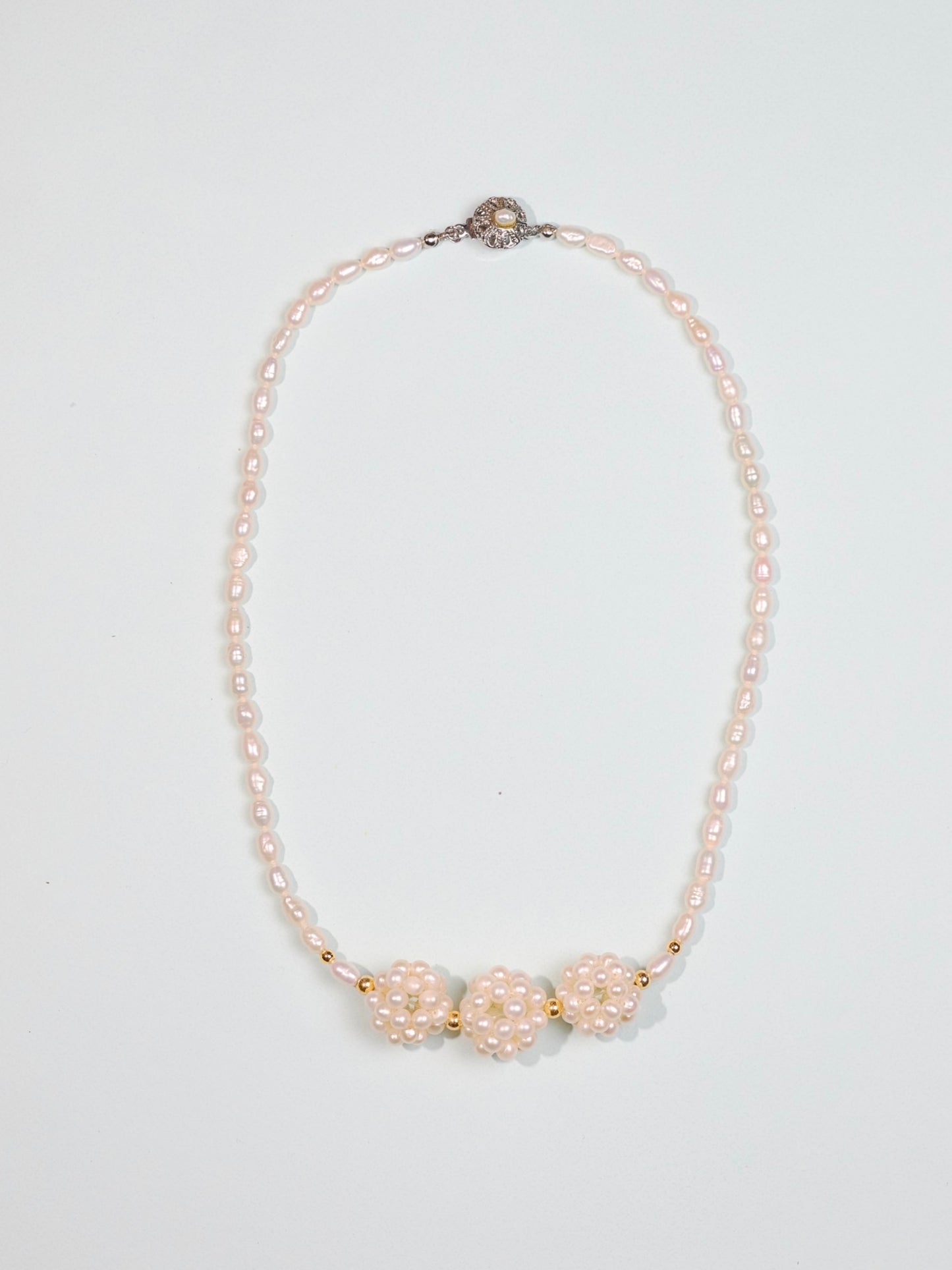 手工球球淡水珍珠插扣項鍊 Raw Grace Fresh Water Pearl Buckle Necklace