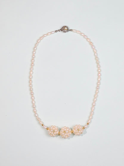 手工球球淡水珍珠插扣項鍊 Raw Grace Fresh Water Pearl Buckle Necklace