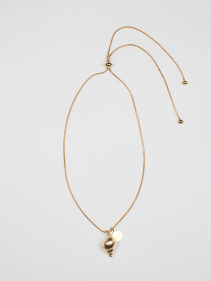 手殘救星金色海螺伸縮項鍊 Lazy Luxe  Gold Necklace