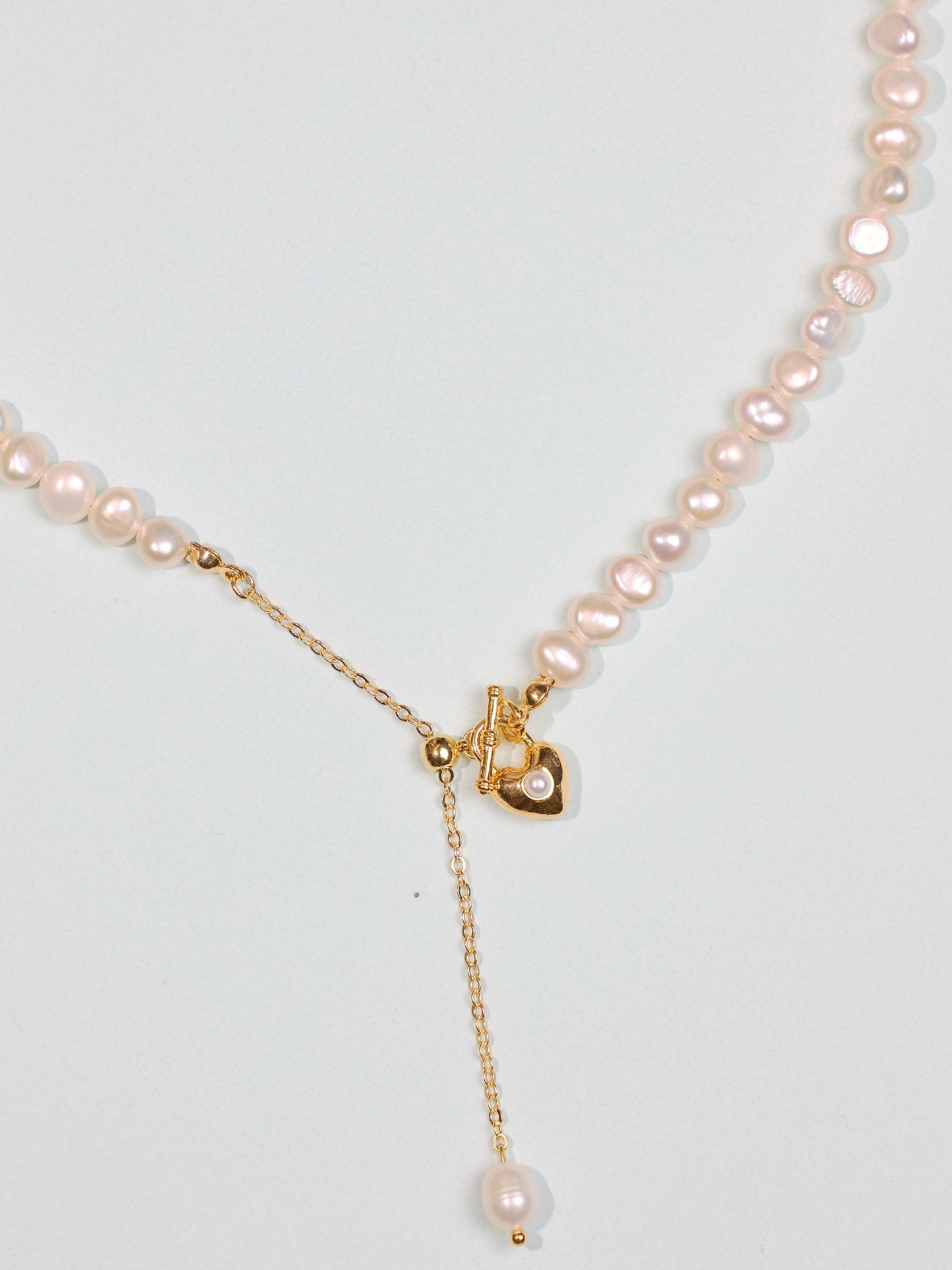 愛心OT扣可調節珍珠項鍊 Open Heart OT Clip Adjastable Gold Necklace