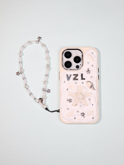 鋯石鑽珠銀星手機鏈 Name Wave Phone Charm