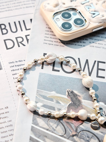 天然白貝殼手機鏈Shell Kiss Phone Charm