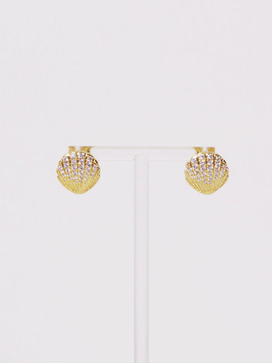 帶鑽貝殼耳環 Diamond Seashell Earrings