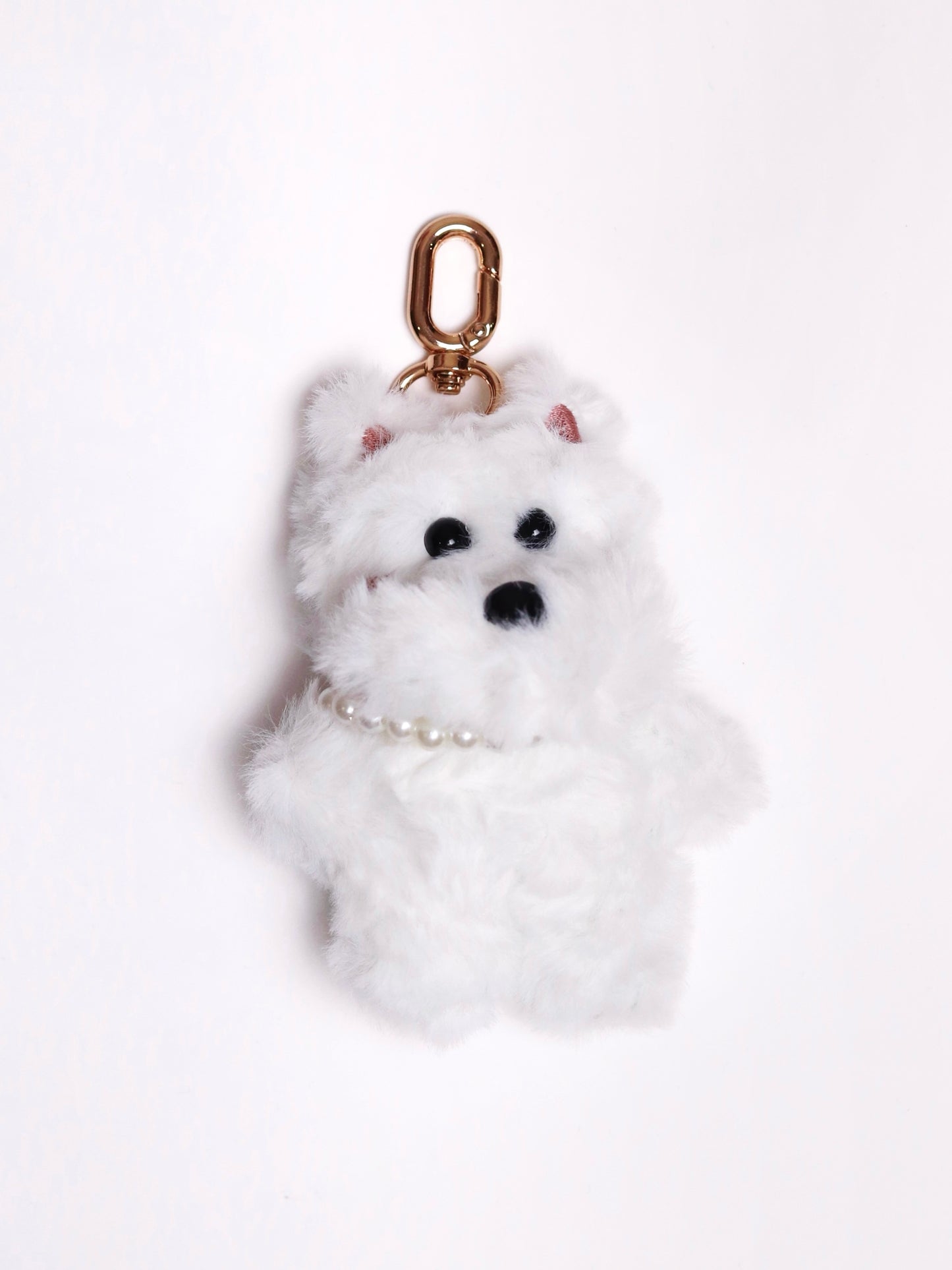 毛絨白色小狗吊飾 White Doggy Charm