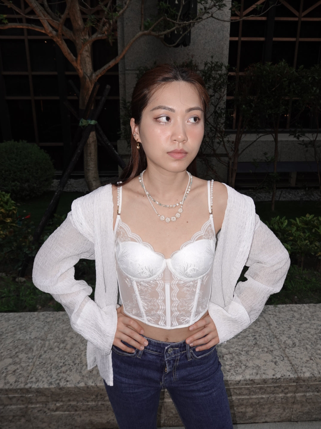 [Uni9m聯名款] 法式無鋼圈魔法收腰馬甲泳裝（附淡水珍珠肩帶鏈）