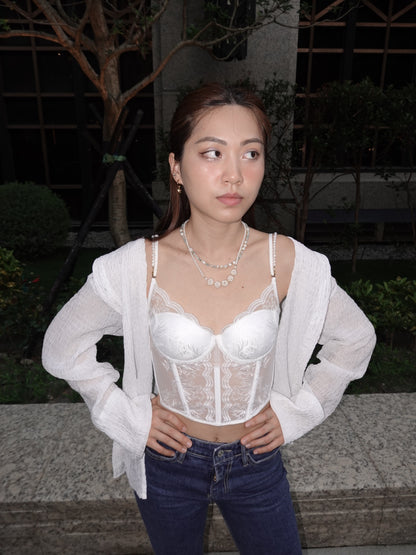 [Uni9m聯名款] 法式無鋼圈魔法收腰馬甲泳裝（附淡水珍珠肩帶鏈）