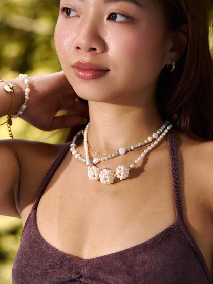 波光粼粼雙層藍鋯石水晶項鍊 Brave Waves Crystal Necklace