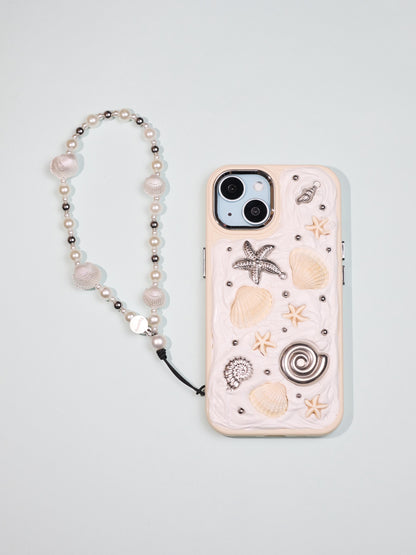 天然白貝殼手機鏈Shell Kiss Phone Charm