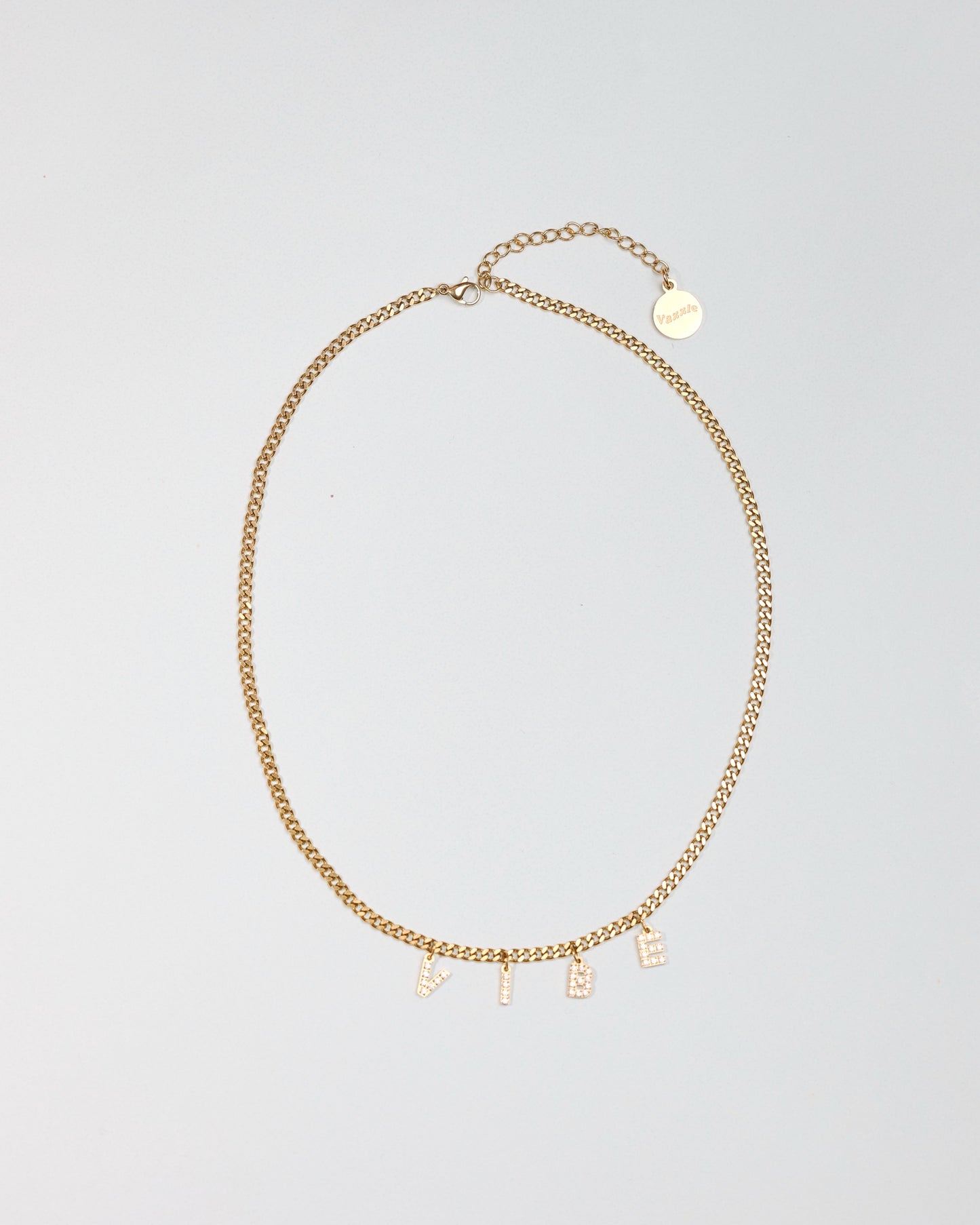 客製化英文帶鑽字母項鍊 Custom Diamond Letter Gold Necklace