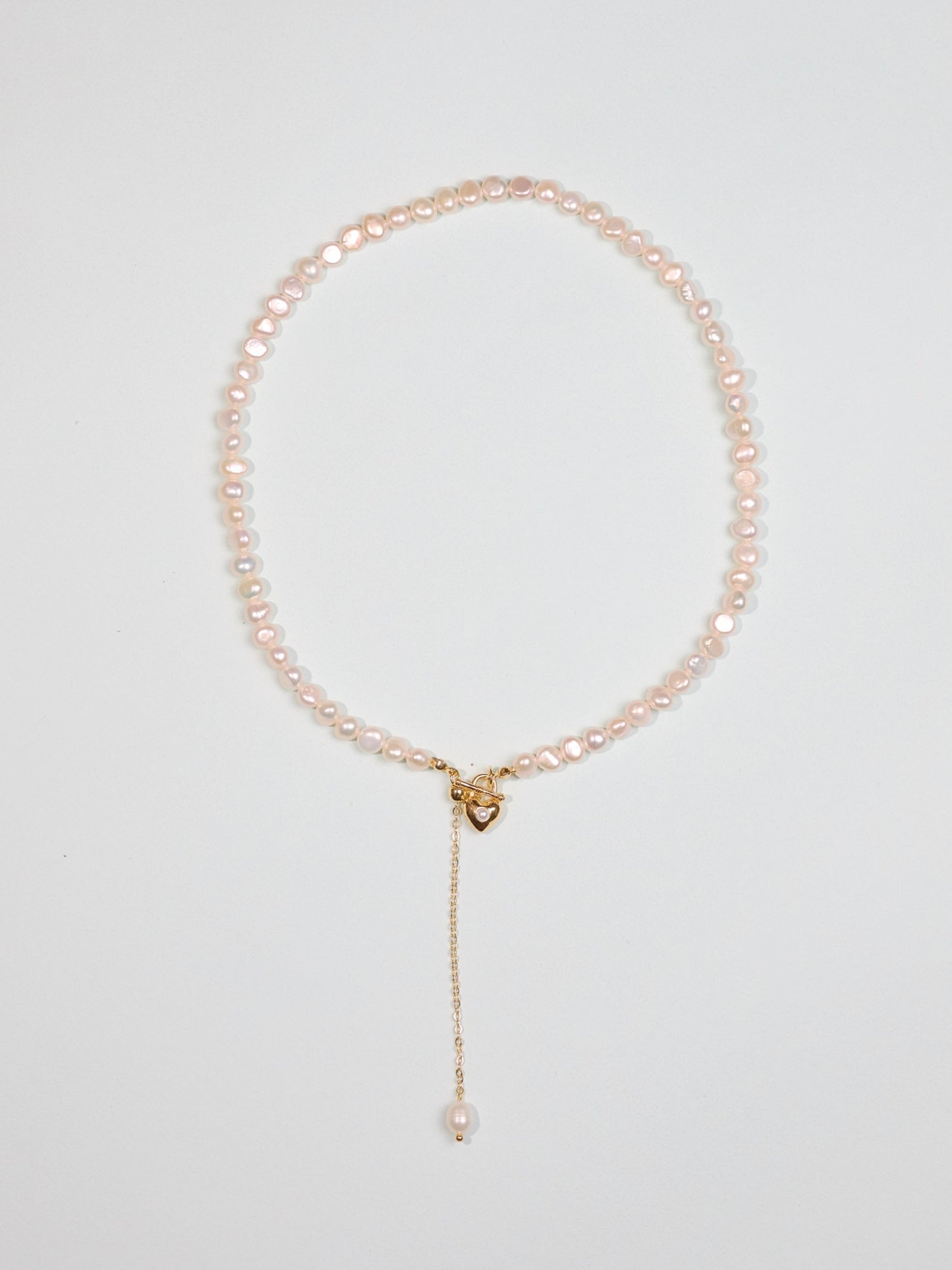 愛心OT扣可調節珍珠項鍊 Open Heart OT Clip Adjastable Gold Necklace