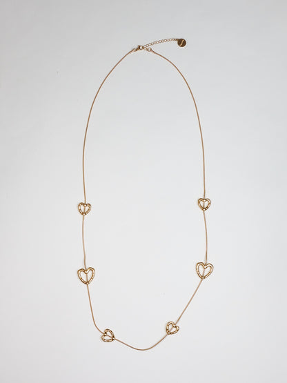 3秒戴上金色愛心長項鍊 3 Sec Quick Love  Gold Necklace