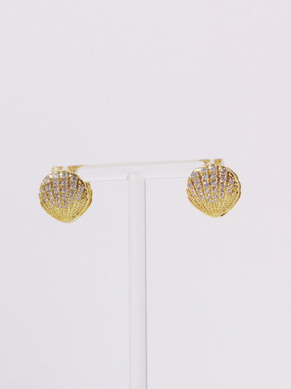 帶鑽貝殼耳環 Diamond Seashell Earrings