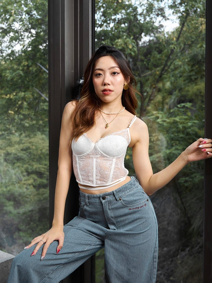 [Uni9m聯名款] 法式無鋼圈魔法收腰馬甲泳裝（附淡水珍珠肩帶鏈）