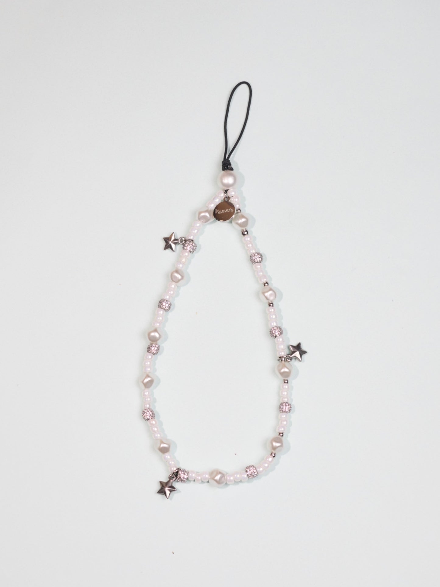 鋯石鑽珠銀星手機鏈 Name Wave Phone Charm