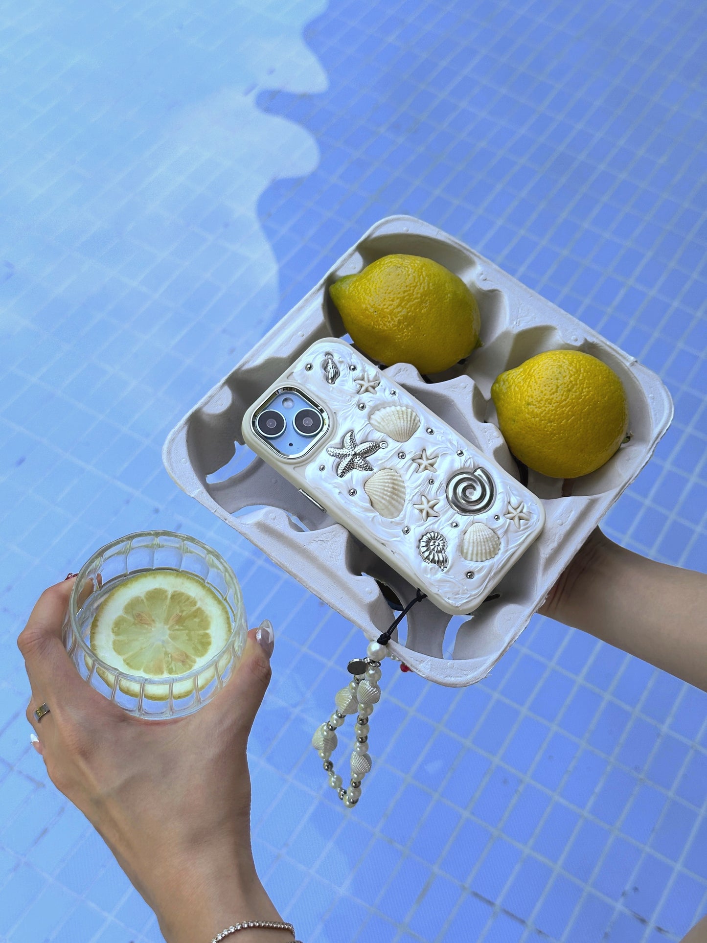 白色貝殼海星手機殼組 Shell Kiss Phone Case