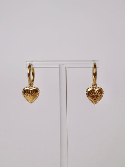 Devil Eye Heart Earrings