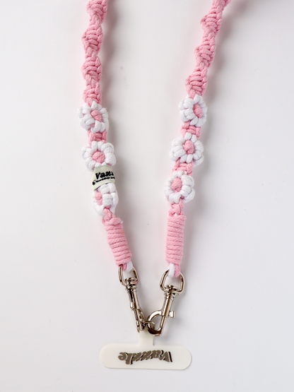 LIGHT PINK Twist Crochet Long Strap 麻花編織長掛繩