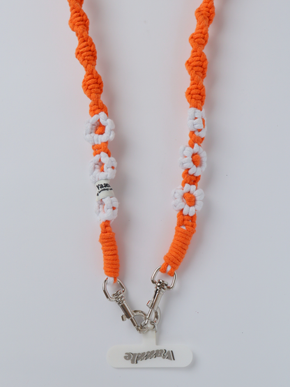 ORANGE Twist Crochet Long Strap