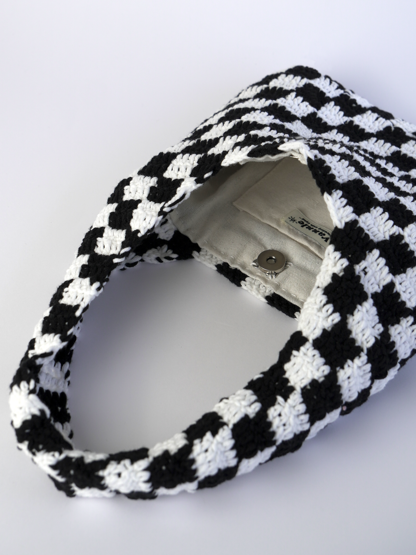 Black&white Classic Checkered Small Crochet Bag