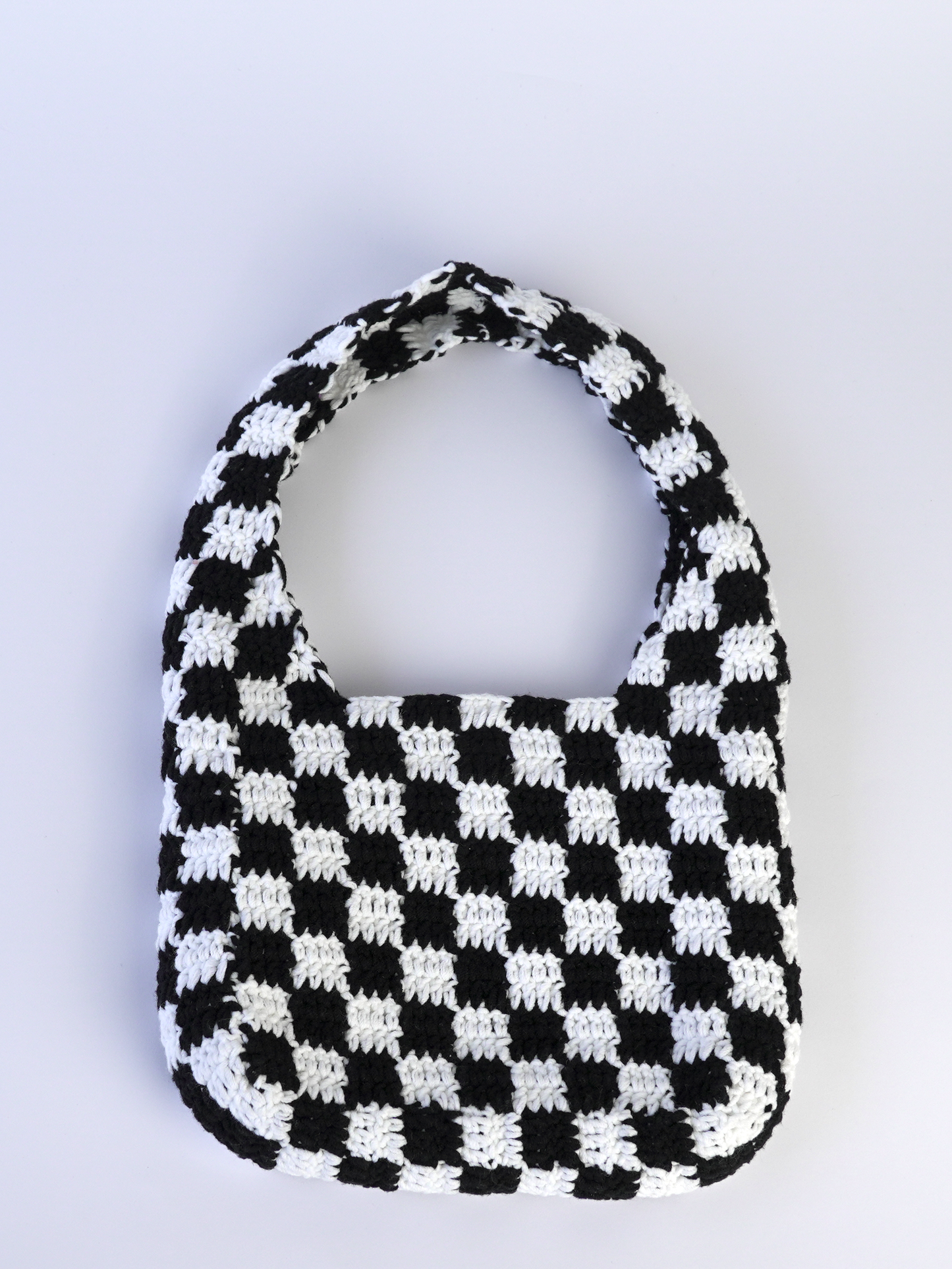 Black&white Classic Checkered Small Crochet Bag